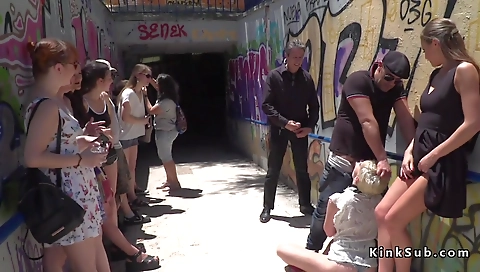 Blonde slut gets fucked by her boyfriend