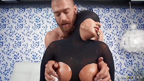 Sexy brunette hair with huge tits fucked