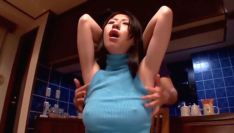 Milf & hot asian kaylani on a dildo