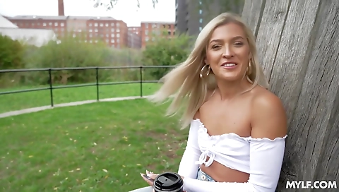 Sexy blonde gets her tight pussy pounded